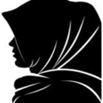 Silhouette of a woman with a hijab