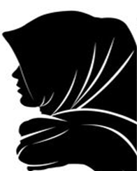 Silhouette of a woman with a hijab